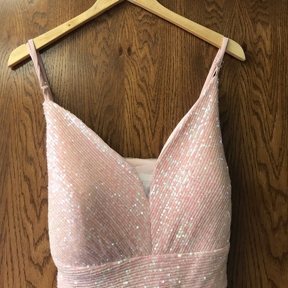 Morgan & Company Pink Sequin Formal Gown Dress Long Prom Size 20W [ee] - Picture 3 of 7